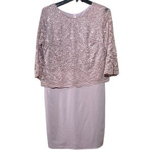 Miss Cristina USA Blush Lace Short Formal Dress - NWOT Size 2XL